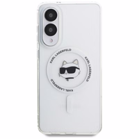 Karl Lagerfeld pogas Choupette galvas drukātais logotips Magnētiskais viedtālruņa apvalks Samsung Galaxy S25 Edge - balts