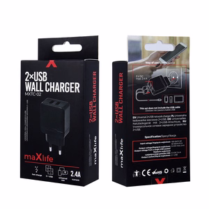 Maxlife MXTC-02 lādētājs 2x USB 2.4A melns