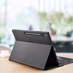 DUX DUCIS salokāms DK vāciņš ar bezvadu tastatūru ar apgaismojumu SAMSUNG Tab S10 Ultra/S9 Ultra/S8 Ultra melns