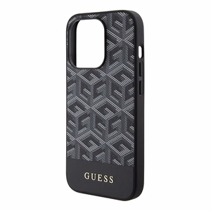Guess GCube Stripes Magnētiskais viedtālruņa apvalks iPhone 15 Pro Max - melns