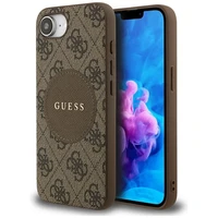 Guess 4G Circle Classic Logo Magnētiskais viedtālruņa apvalks iPhone 16e - brūns