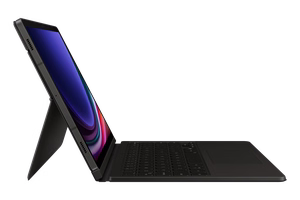 DX725UB klaviatūra ar vāciņu Samsung Galaxy Tab S9/S9 FE/S10 FE/S10 Lite, melna