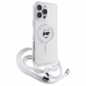 Karl Lagerfeld IML Choupette Head & Cord Magnētiskais Viedtālruņa apvalks iPhone 16 Pro Max - Caurspīdīgs