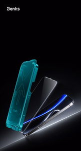 Benks Aizsargstikls Glass Warrior safīra danga LS65 iPhone 16 Pro Max ar plānu malu melns (m)