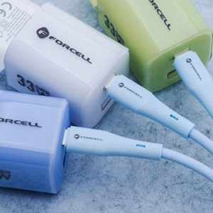 Kabelis FORCELL F-ENERGY C341 USB A uz Micro USB QC3.0 2,4A 18W Silikons 1 m zils (m)