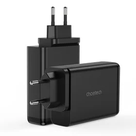 Choetech lādētājs GaN 140W 4 porti (2x USB C, 2x USB) melns (PD6005)