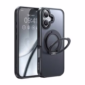 McDodo PC-4930 MagSafe viedtālruņa apvalks iPhone 16 ar statīvu (melns)
