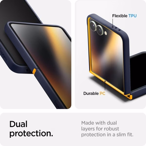 Nano Pop Mag Magnētiskais Viedtālruņa apvalks Samsung Galaxy Z Flip 7 - tumši zils un dzeltens