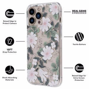 Rifle Paper Clear vāciņš ierīcei iPhone 13 Pro, ar “Willow” rakstu