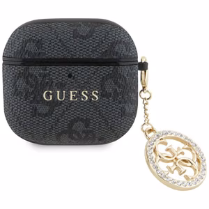 Guess 4G Strass Charm apvalks AirPods 4 - melns