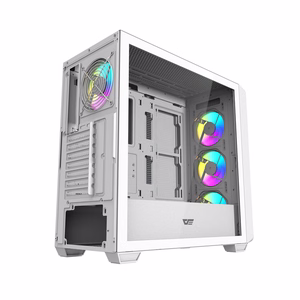 Darkflash DS900WD ATX datora korpuss (balts) + 4 ventilatori