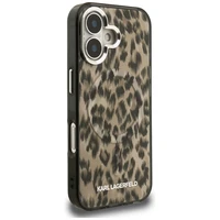 Karl Lagerfeld IML leoparda raksts magnētiskais apvalks iPhone 16 - brūns