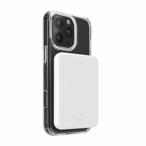 Portatīvais lādētājs Puro Mag Plus 5000mAh 20W Qi2 saderīgs ar MagSafe 1x USB-C Power Delivery - balta