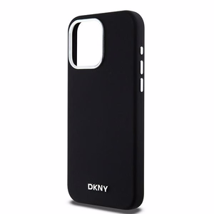 DKNY DKHMP15XSMCHLK iPhone 15 Pro Max6.7" melns maciņš Liquid Silicone Small Metal Logo MagSafe