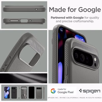 Spigen Rugged Armor viedtālruņa apvalks Google Pixel 9 Pro XL - pelēks