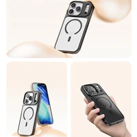 Rock Guard Objektīva Aizsardzība Sērijas Magnētiskais Viedtālruņa apvalks Iphone 17 Air caurspīdīgs-melns