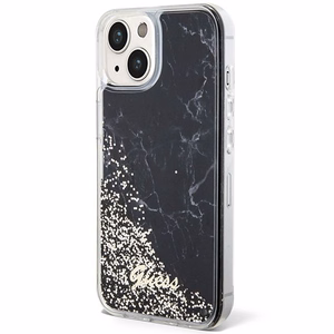Guess Liquid Glitter Marble viedtālruņa apvalks iPhone 14 - melns