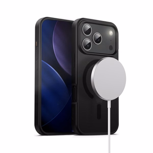 Crong Hybrid Frost MAG Cover MagSafe vāciņš ierīcei iPhone 17 Pro, melns