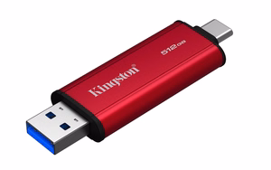 Kingston Technology 512GB divkanāļu USB-A/C portatīvais SSD, līdz 1050MB/s USB 3.2 Gen 2