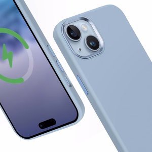 Crong Color Cover LUX Magnetic vāciņš ierīcei iPhone 15 Plus, saderīgs ar MagSafe, zils