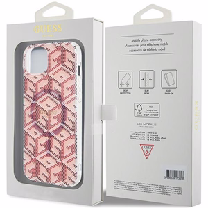 Guess IML GCube Magnētiskais viedtālruņa apvalks iPhone 15 Plus / 14 Plus - rozā