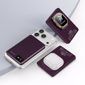 Blavec BJ-03 10000 mAh plāns magnētisks ārējais akumulators ar MagSafe, 13,5 mm, USB-C, 22,5 W, 3 vienā (PBBJ03-MC10P) (krāsa: violeta)
