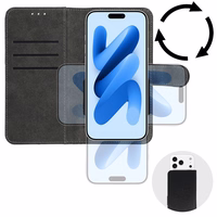 WONDER COMMON Universal Book Case (SIZE L) for Iphone 6 Plus/7 Plus/8 Plus/Xs Max/11 Pro Max/Samsung S20 FE/S21 FE/S10 Plus/A10/A32/A54/Xiaomi 12 Lite/Huawei P30 Pro black