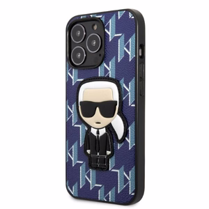 Karl Lagerfeld KLHCP13LPMNIKBL iPhone 13 Pro / 13 6.1" cietais apvalks zils/zils Monogramma Ikonik plāksteris