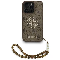 Guess 4G Strap 4G Classic Logo viedtālruņa apvalks iPhone 16 Pro - brūna