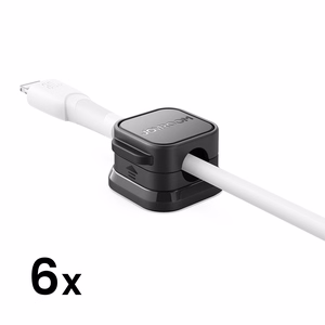 Magnētiskais kabeļu turētājs Joyroom JR-ZS368 6 gab. (melns)