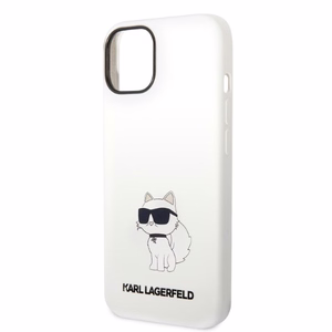 Karl Lagerfeld silikona Choupette viedtālruņa apvalks iPhone 14 Plus - balts