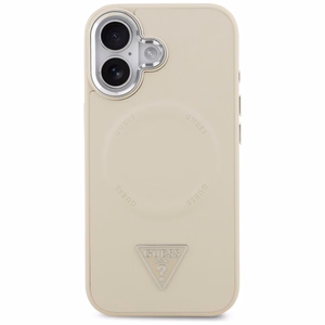 GUESS viedtālruņa apvalks IPHONE 17 saderīgs ar Magnētisko GUHMP17SPSDTSCME (PU W/ Triangle Logo) bēša