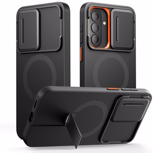 Tech-Protect Kevlar Aura MagSafe maciņš Samsung Galaxy A57, melns un oranžs