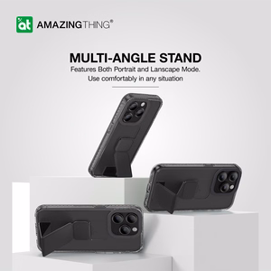 Amazing Thing Titan Pro turētāja apvalks 10FT IP156.7PTHBK Iphone 15 Pro Max melna ar statīvu