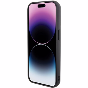 Karl Lagerfeld viedtālruņa apvalks ar statīvu Gripstand Saffiano Karl&Choupette Pins iPhone 15 Pro - melns