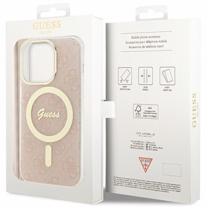 Guess IML 4G Magnētiskais apvalks iPhone 15 Pro - rozā