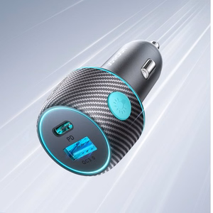 Automašīnas lādētājs Joyroom „JR-CCN01" melns 60W (PD20W / USB-C) ar LED gaismu