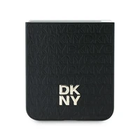 DKNY Viedtālruņa apvalks Samsung Galaxy Z Flip6 ar atkārtojošu Stack Logo dizainu – melns