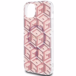 Guess IML GCube Magnētiskais viedtālruņa apvalks iPhone 15 Plus / 14 Plus - rozā