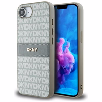 DKNY atkārtota tekstūras raksta ar tonālām svītrām iPhone 16e apvalks - bēšs