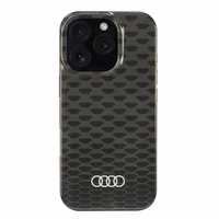 Audi IML Izšuvuma raksts Magnētiskais iPhone 16 Pro 6.3" melns/melns cietais apvalks AU-IMLMIP16P-Q5/D3-BK