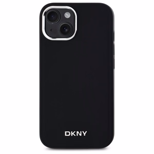 DKNY Vienkāršs logotips Magnētiskais viedtālruņa apvalks iPhone 15 Plus - melns