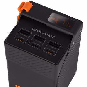 Blavec BJ-50 Tytan ārējais akumulators, 50 000 mAh, 100 W, 3× USB-C + 3× USB-A (PBBJ50C), melns