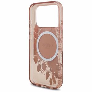 Guess IML Ziedi Pērļu Siksniņa Magnētiskais viedtālruņa apvalks iPhone 17 Pro - rozā