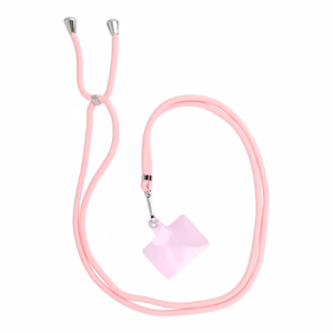 SWING (6mm) Phone lanyard, Phone pendant with adjustable length / cord length 165cm (max 82.5cm in the loop) / on the shoulder or neck - lite pink