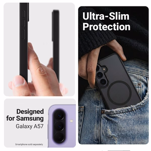 Crong Hybrid Matte Magnetic MagSafe vāciņš ierīcei Samsung Galaxy A57, melns