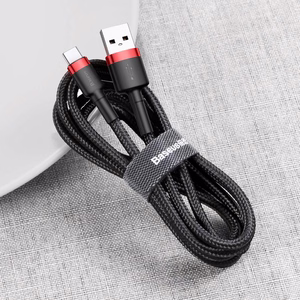 Baseus kabelis Cafule USB - USB-C 1,0 m 3A sarkans-melns