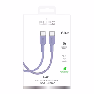 Puro ICON USB-C - USB-C kabelis 1.5m - violets