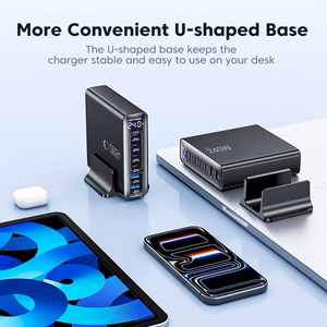 Tech-Protect DC240W-GAN 6 portu galda lādētājs PD 240W / QC3.0 melns