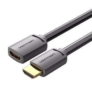 HDMI 2.0 vīrietis uz HDMI 2.0 sieviete pagarinājuma kabelis Vention AHCBD, 0,5 m, 4K 60Hz (melns)